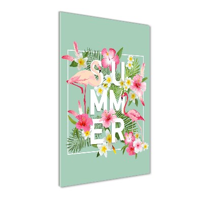 Foto auf glas vertikales Urlaub und Flamingos