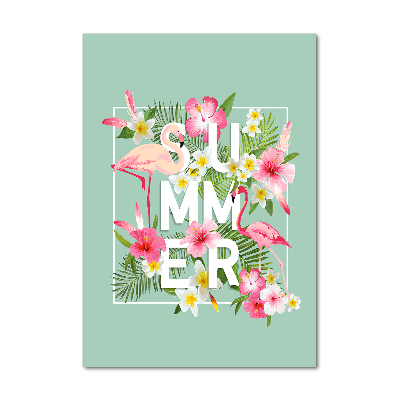 Foto auf glas vertikales Urlaub und Flamingos