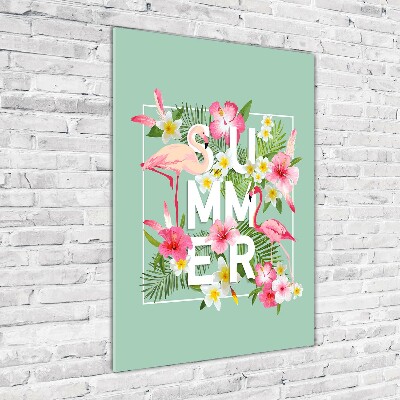 Foto auf glas vertikales Urlaub und Flamingos