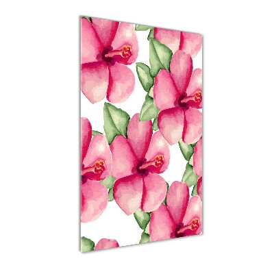 Bild aus glas vertikales Tropische Blumen