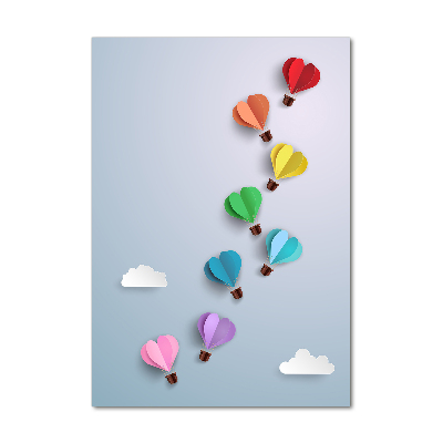 Foto auf glas vertikales Herzballons