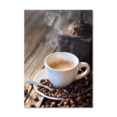 Glasbild vertikales Eine Tasse Kaffee