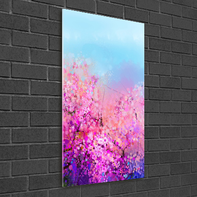 Foto auf glas vertikales Kirschblüten