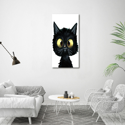 Glasbild vertikales Katze