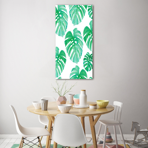Glasbild vertikales Monstera