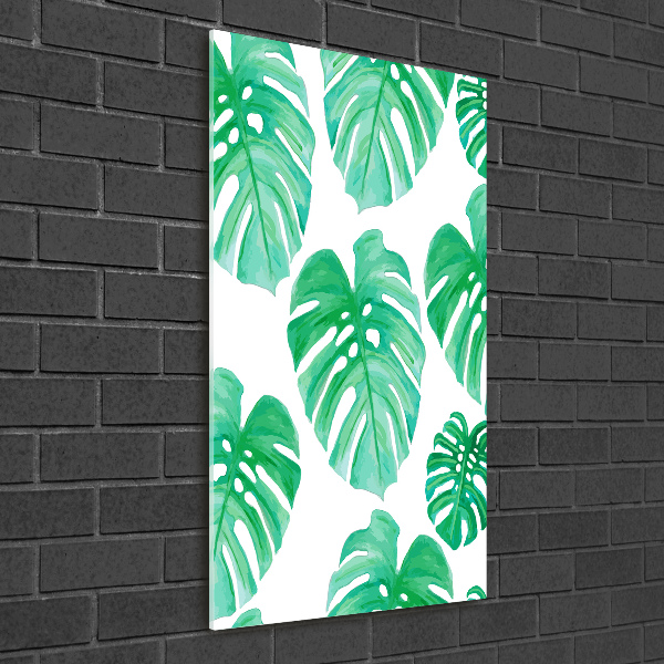 Glasbild vertikales Monstera