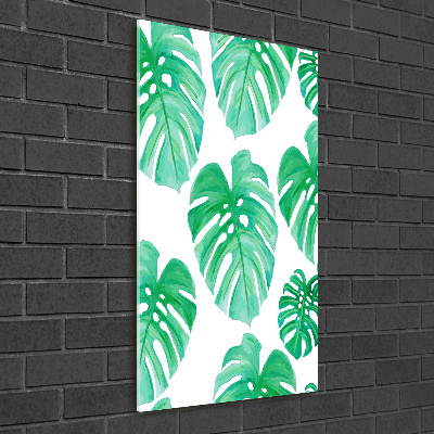 Glasbild vertikales Monstera