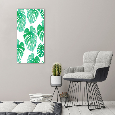 Glasbild vertikales Monstera