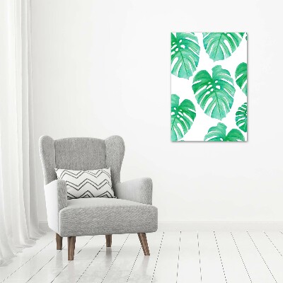 Glasbild vertikales Monstera