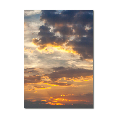 Bild aus glas vertikales Sonnenuntergangshimmel