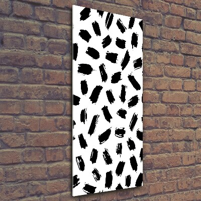 Foto auf glas vertikales Schwarze und weiße Flecken