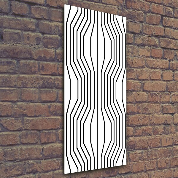 Glasbild vertikales Geometrische Linien