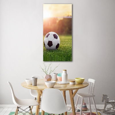 Glasbild vertikales Fußball