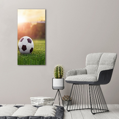 Glasbild vertikales Fußball