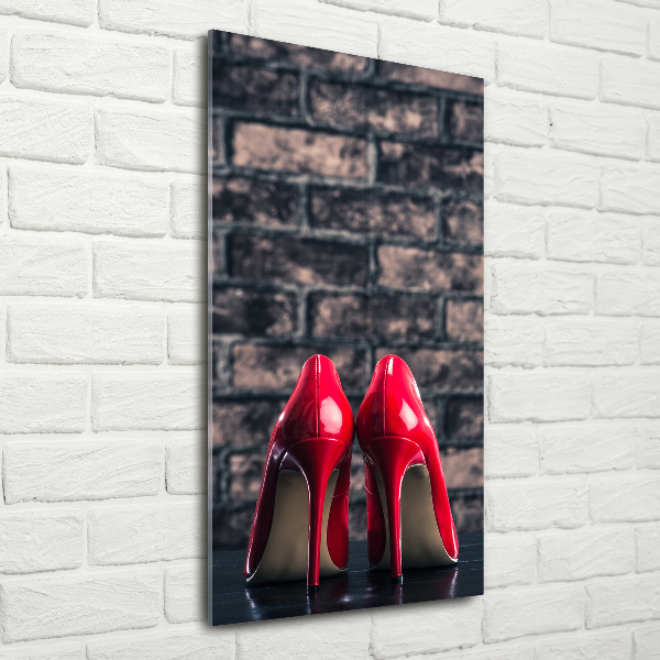 Bild aus glas vertikales Rote High Heels