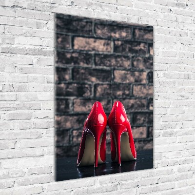 Bild aus glas vertikales Rote High Heels