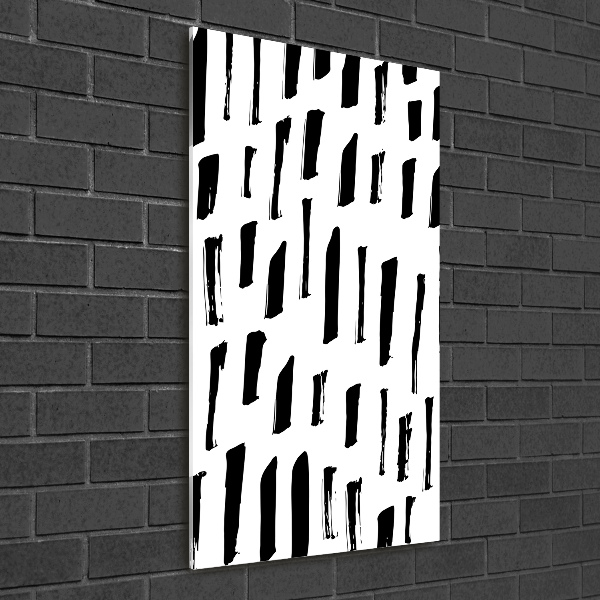 Glasbild vertikales Schwarze und weiße Flecken