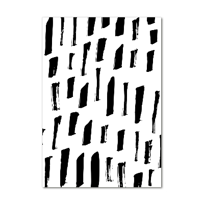 Glasbild vertikales Schwarze und weiße Flecken