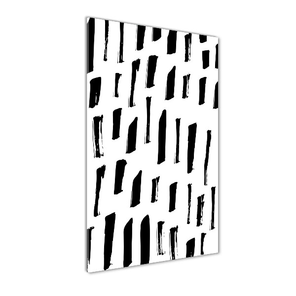 Glasbild vertikales Schwarze und weiße Flecken
