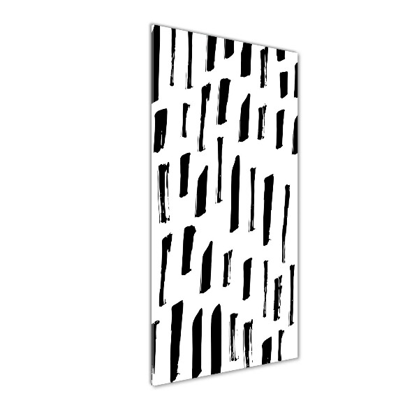 Glasbild vertikales Schwarze und weiße Flecken