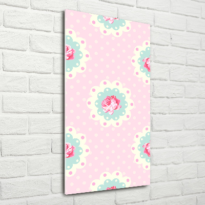 Glasbild vertikales Rosen