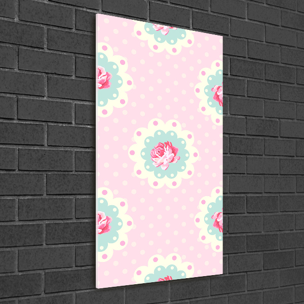 Glasbild vertikales Rosen