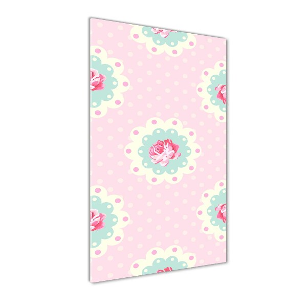 Glasbild vertikales Rosen