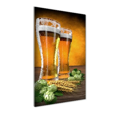 Glasbild vertikales Zwei Gläser Bier