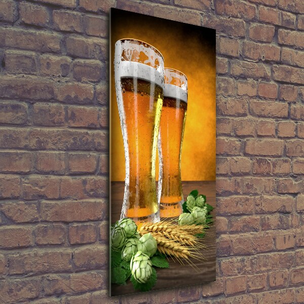 Glasbild vertikales Zwei Gläser Bier