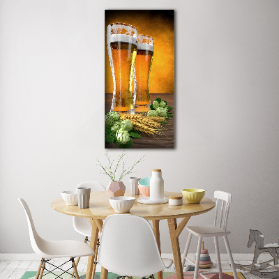 Glasbild vertikales Zwei Gläser Bier