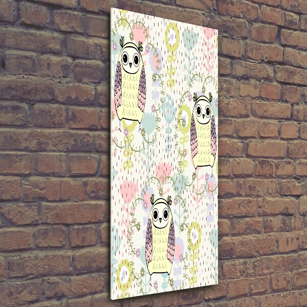 Bild aus glas vertikales Eulen