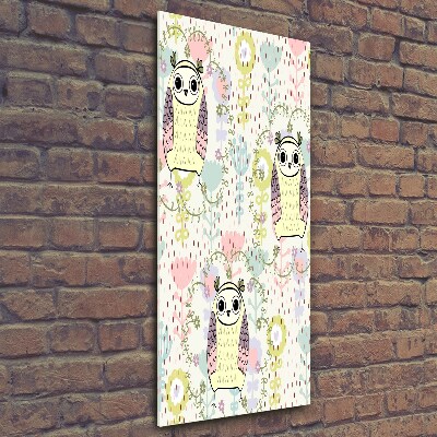 Bild aus glas vertikales Eulen