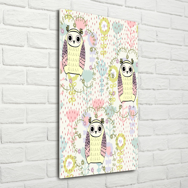 Bild aus glas vertikales Eulen