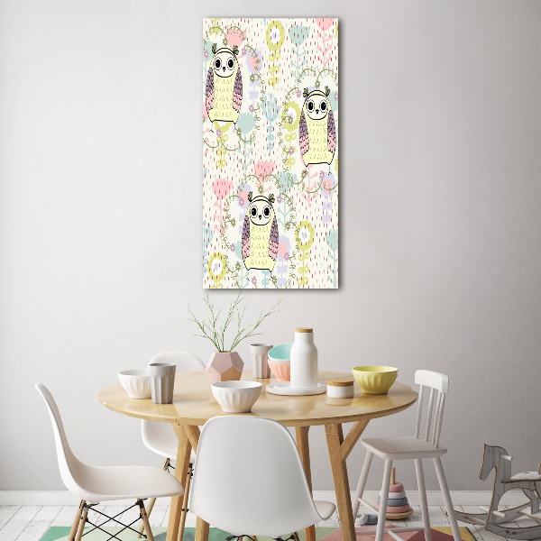 Bild aus glas vertikales Eulen