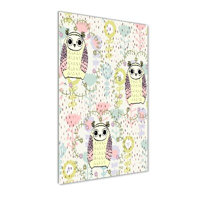 Bild aus glas vertikales Eulen