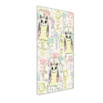 Bild aus glas vertikales Eulen