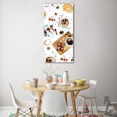 Glasbild vertikales Frühstück