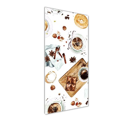 Glasbild vertikales Frühstück