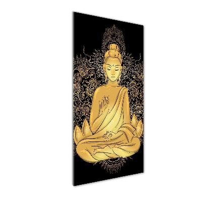 Glasbild vertikales Buddha und Mandala