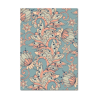 Foto auf glas vertikales Ethnische Blumen