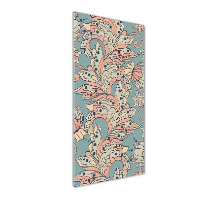 Foto auf glas vertikales Ethnische Blumen