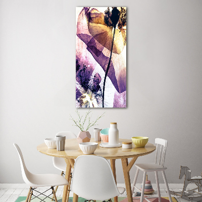 Bild aus glas vertikales Mohnblumen