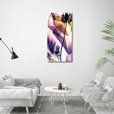 Bild aus glas vertikales Mohnblumen