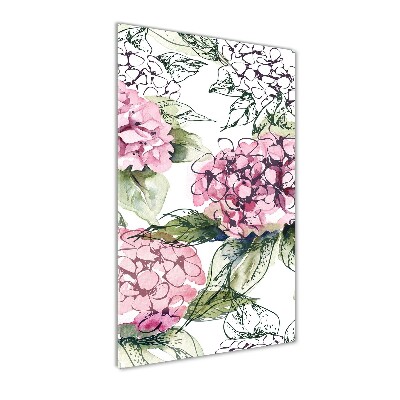 Bild aus glas vertikales Hortensie