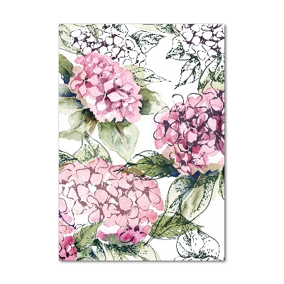 Bild aus glas vertikales Hortensie