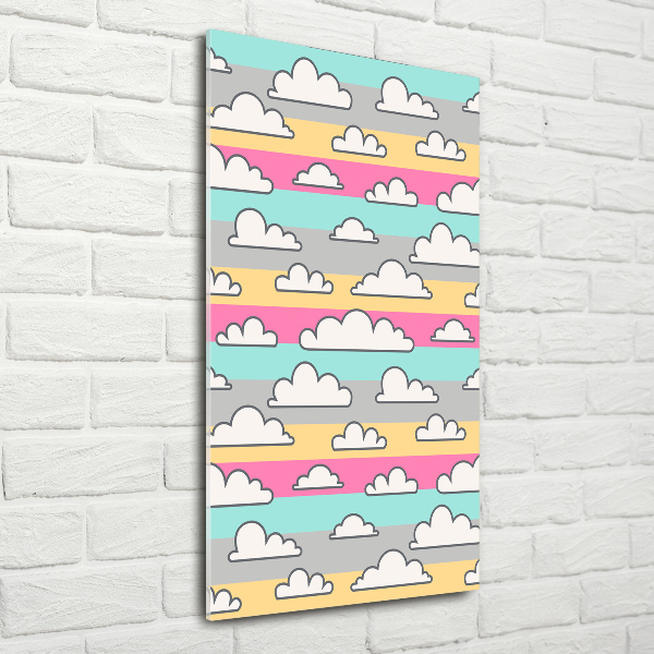 Glasbild vertikales Bunter Wolkenhintergrund