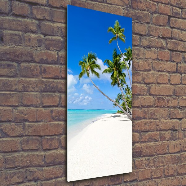 Glasbild vertikales Tropischer Strand