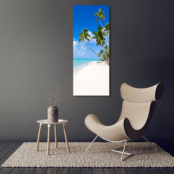 Glasbild vertikales Tropischer Strand