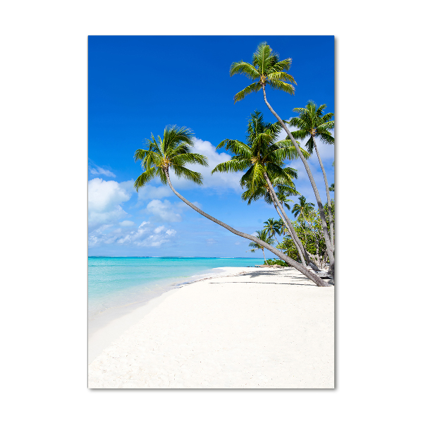 Glasbild vertikales Tropischer Strand