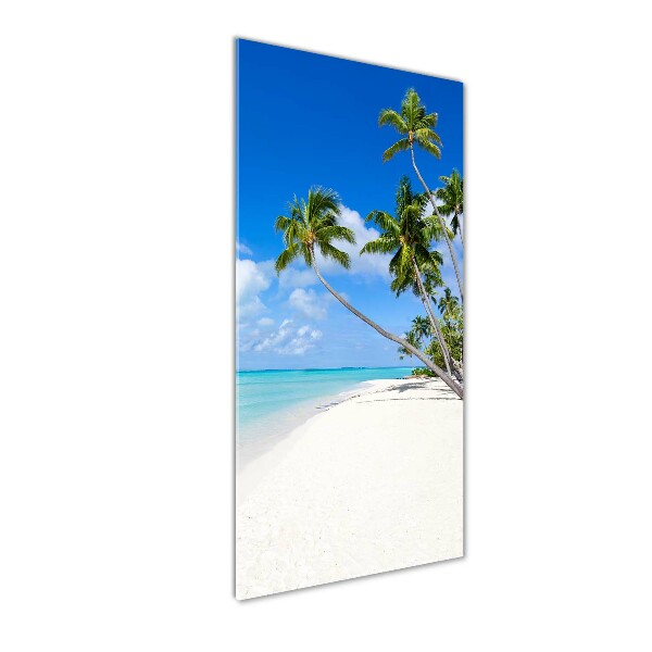 Glasbild vertikales Tropischer Strand